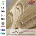 JHK-M02 Embossed Decorative Panel Design Straight Line HDF Natural Veneer Door Skin Factory